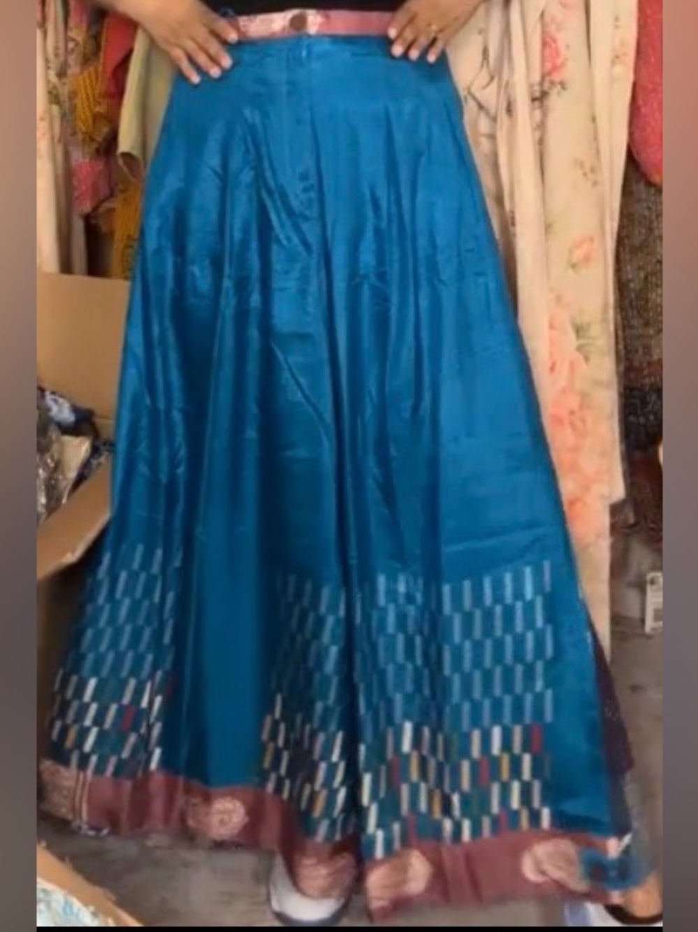 Jaded Gypsy Silk Brocade Palazzo Pants in Size L/XL NWT